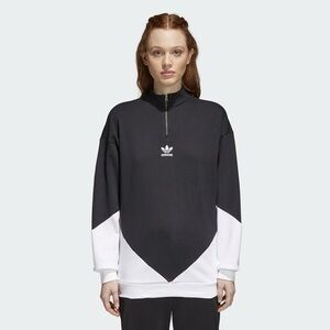 Adidas CLRDO Originals Women 1/4 Zip Color Block Sweatshirt Size M Spoty Unisex